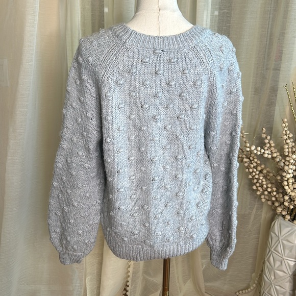 GAP Grey Knit Bubble Sleeve Dot Sz Medium - Picture 4 of 8
